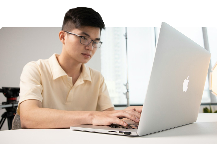 Student on a laptop