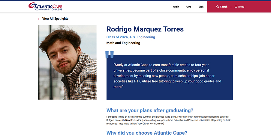 Student Spotlight Page