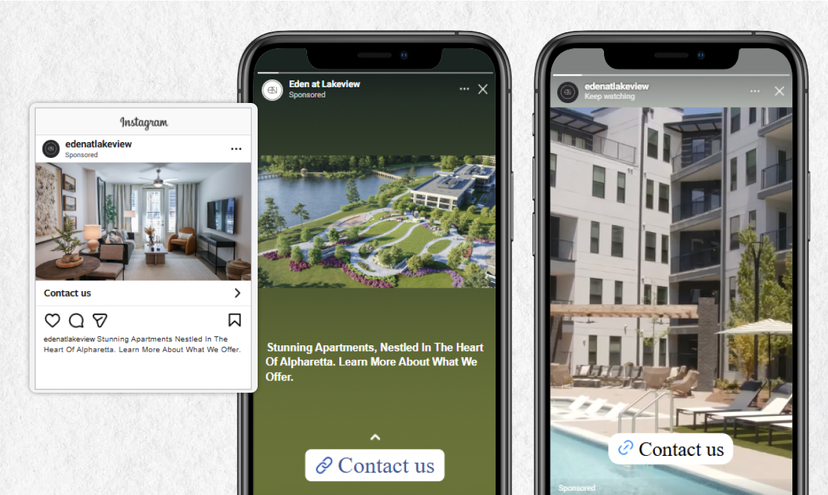 Eden at Lakeview apartments on paid social