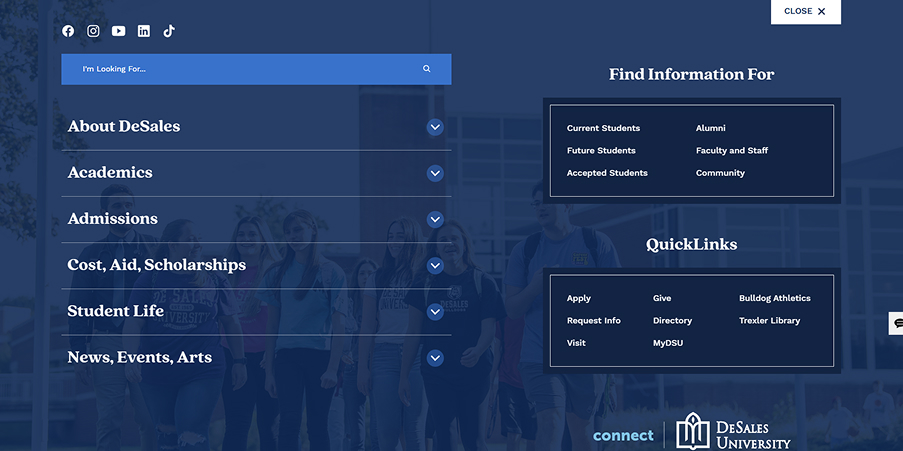 DeSales Navigation Menu