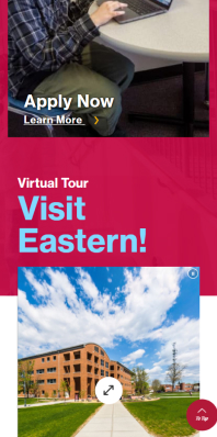 Eastern Connecticut Personalized Viewbook on mobile