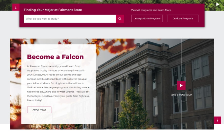 Fairmont Homepage Video Tour section