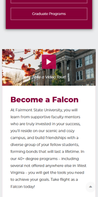 Fairmont Homepage Video Tour section on mobile