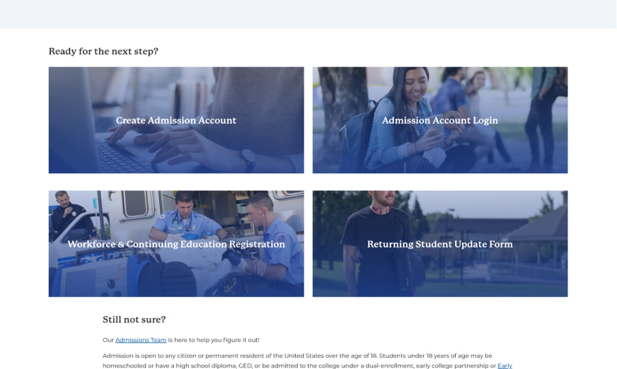 Get Started page Next Steps section