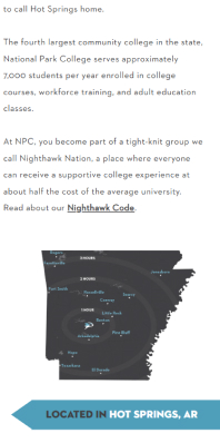 National Park College Homepage content area