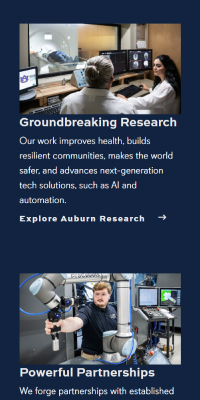 Auburn's research content mobile