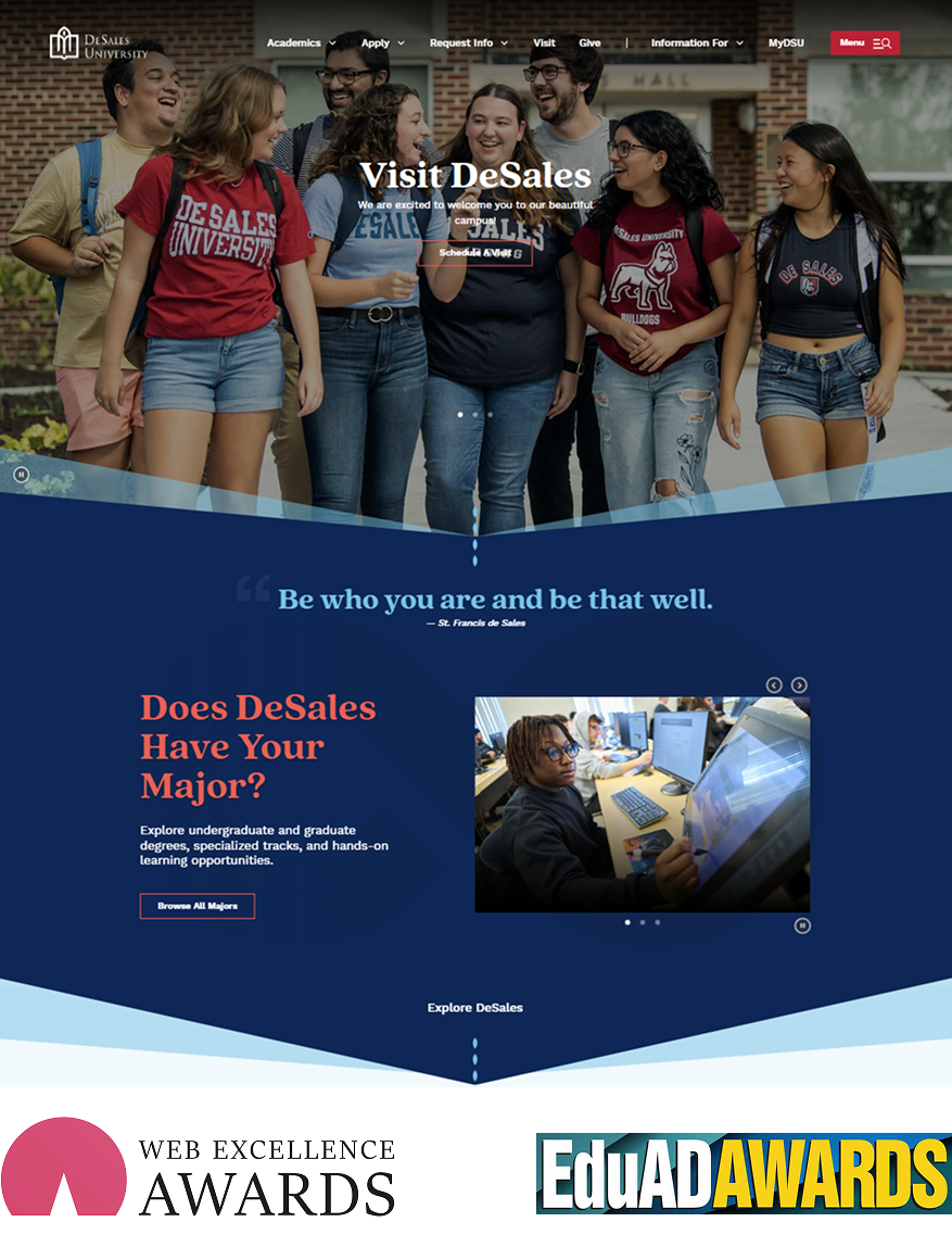 DeSales University homepage 