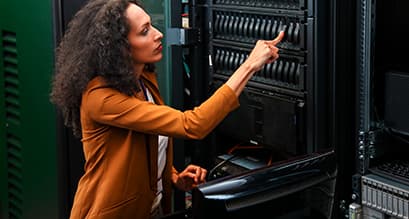 Person removing a hard drive