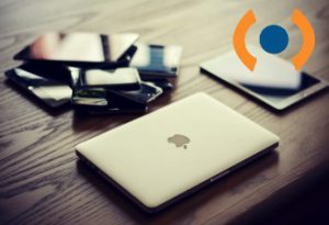 laptop on counter