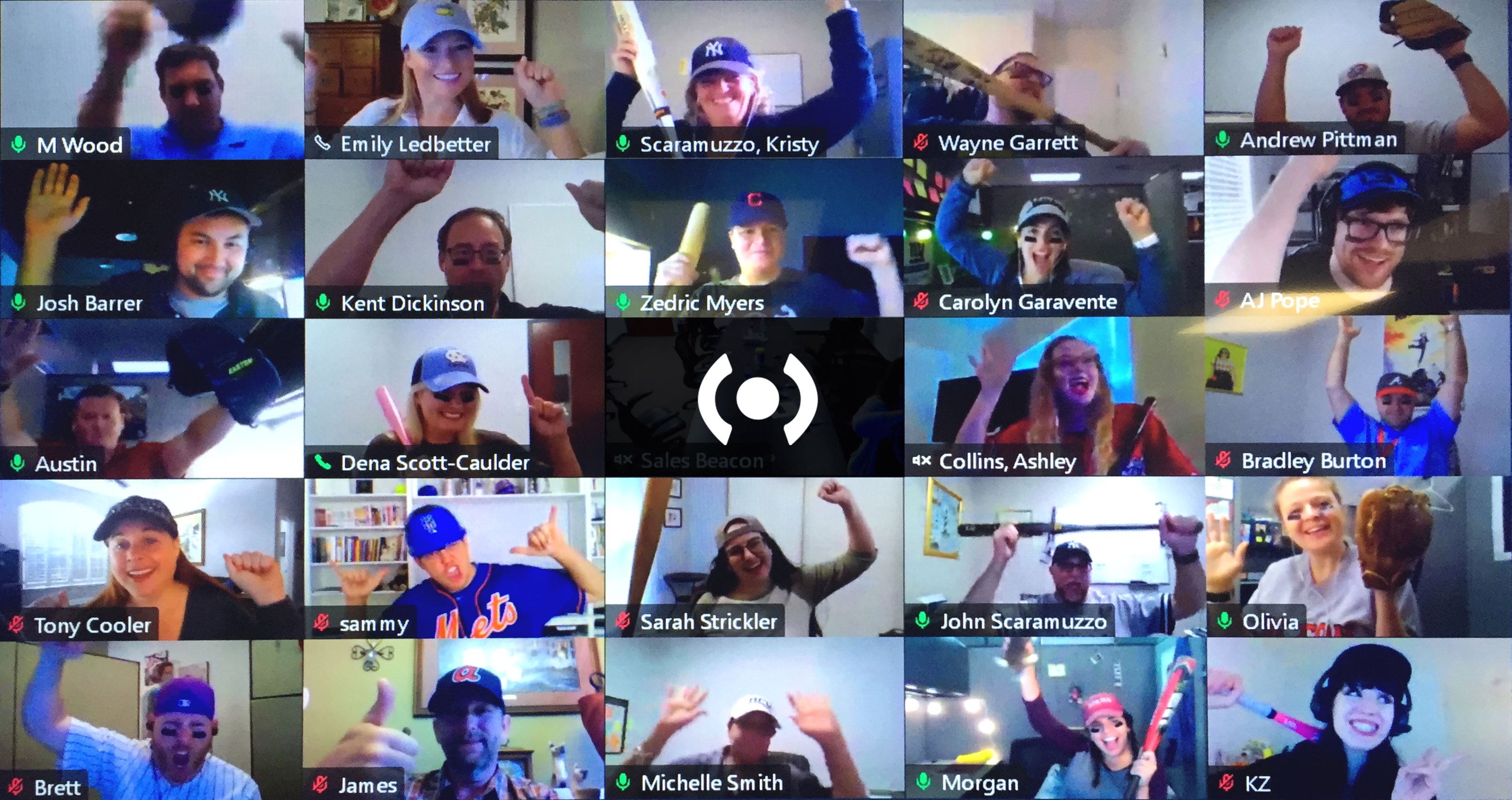 Beacon team celebrating on a Zoom call