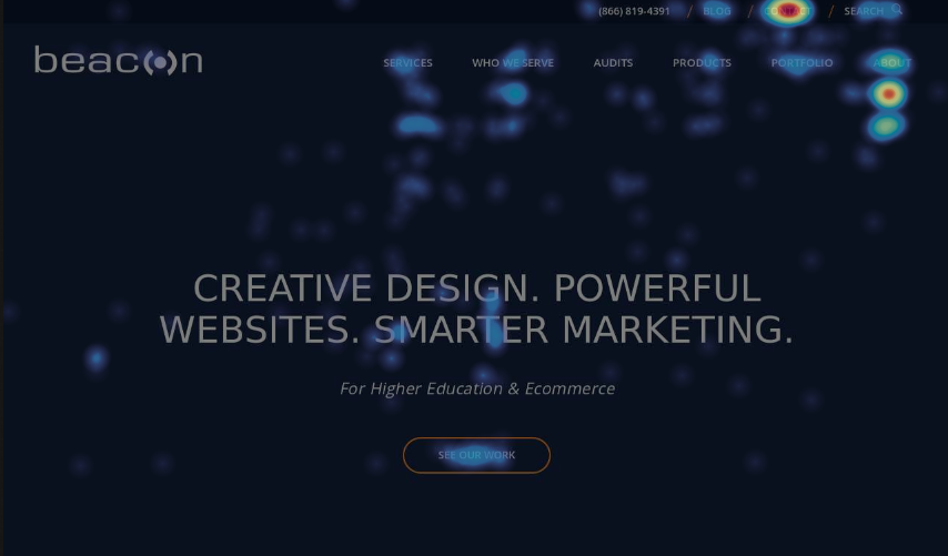 Beacon homepage heat map