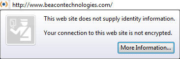 Message displayed by non-secure site