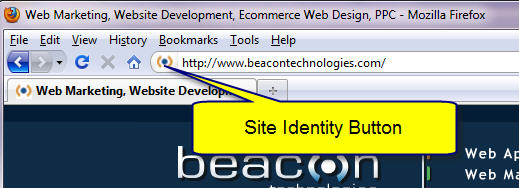 site identity button in browser