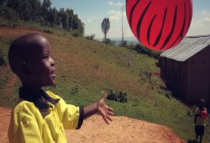 African child with balloon