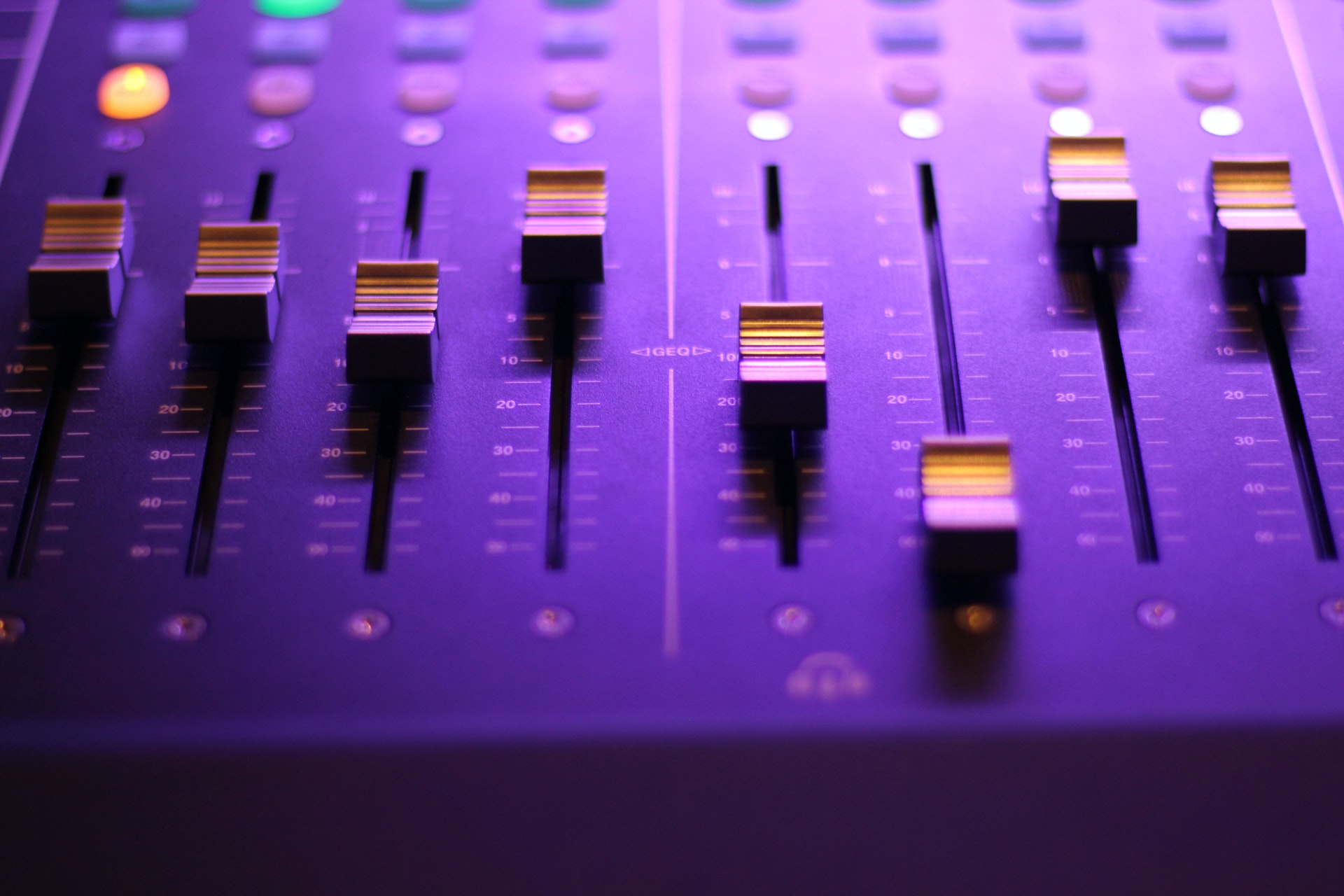 closeup of a soundboard