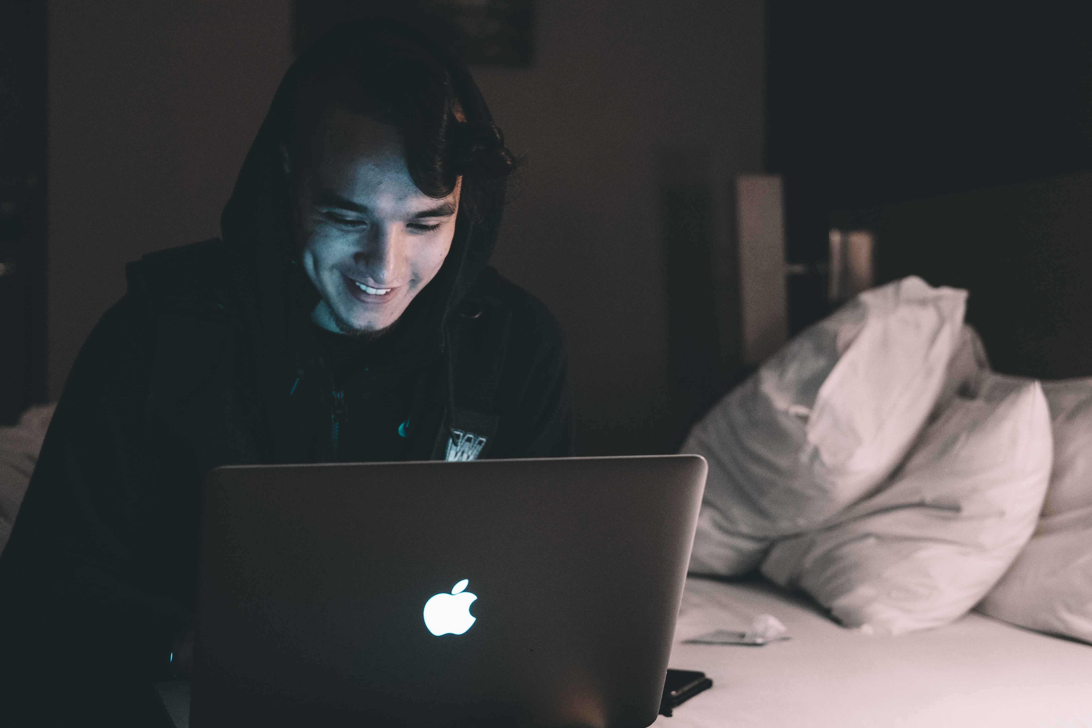 Male student with laptop