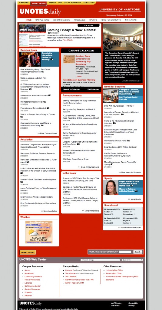 Hartford Unotes Home page Old