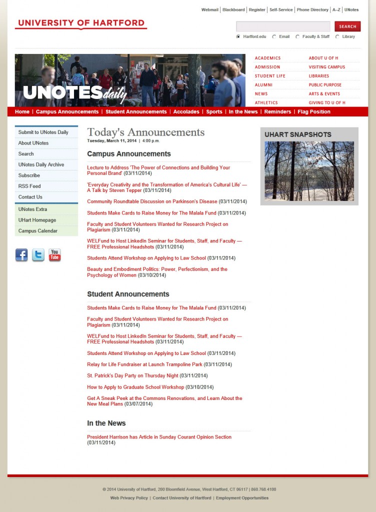 unotes homepage