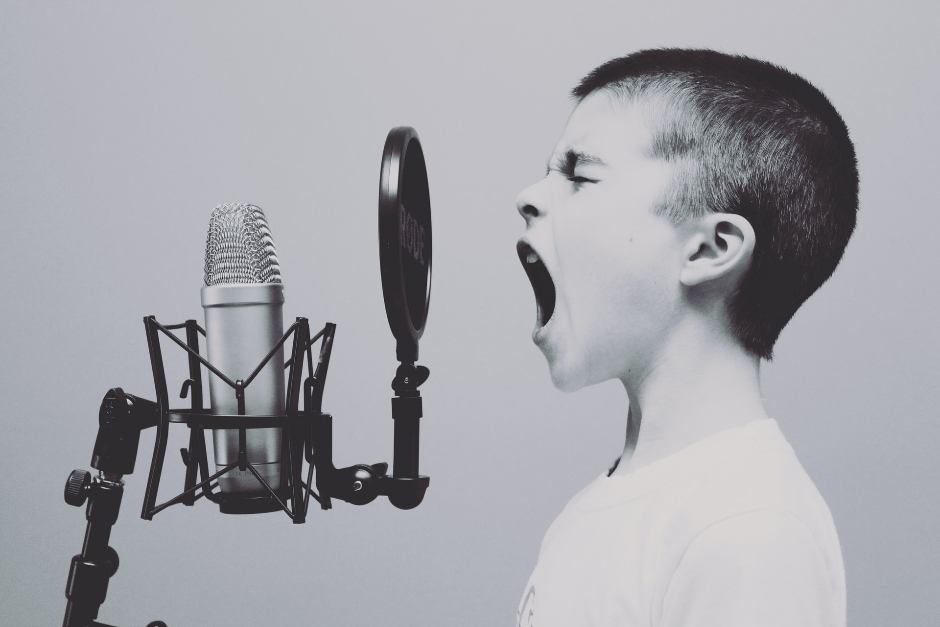 boy with a microphone