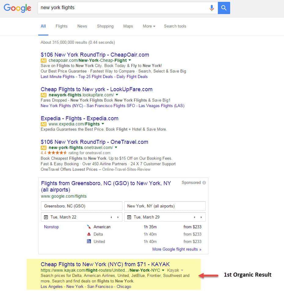 new organic results