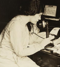 old fashioned phone user