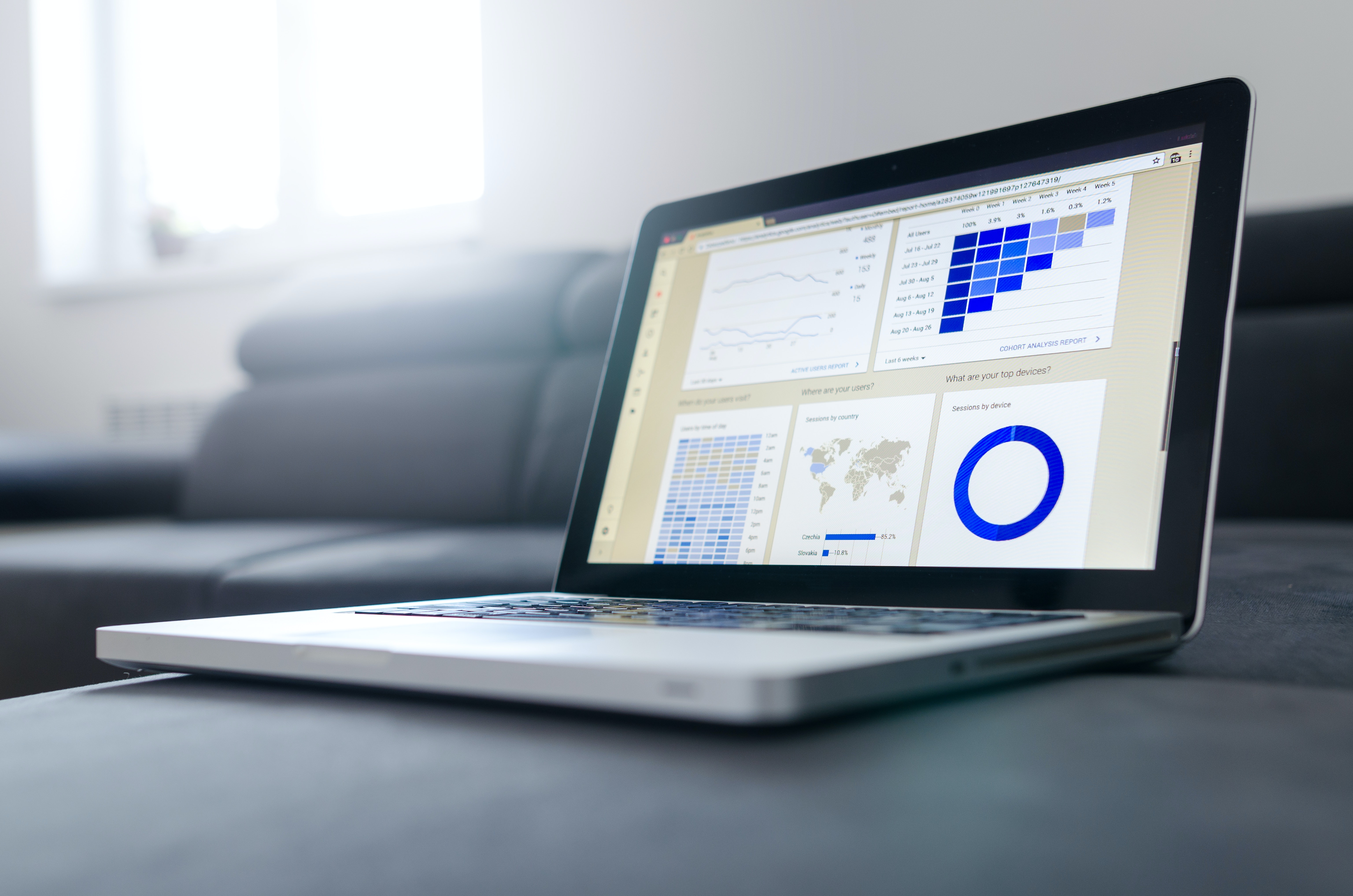 Computer with charts