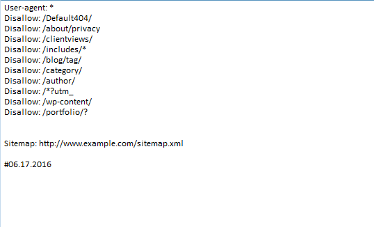 robots.txt sample