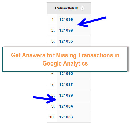missing transaction data in analytics
