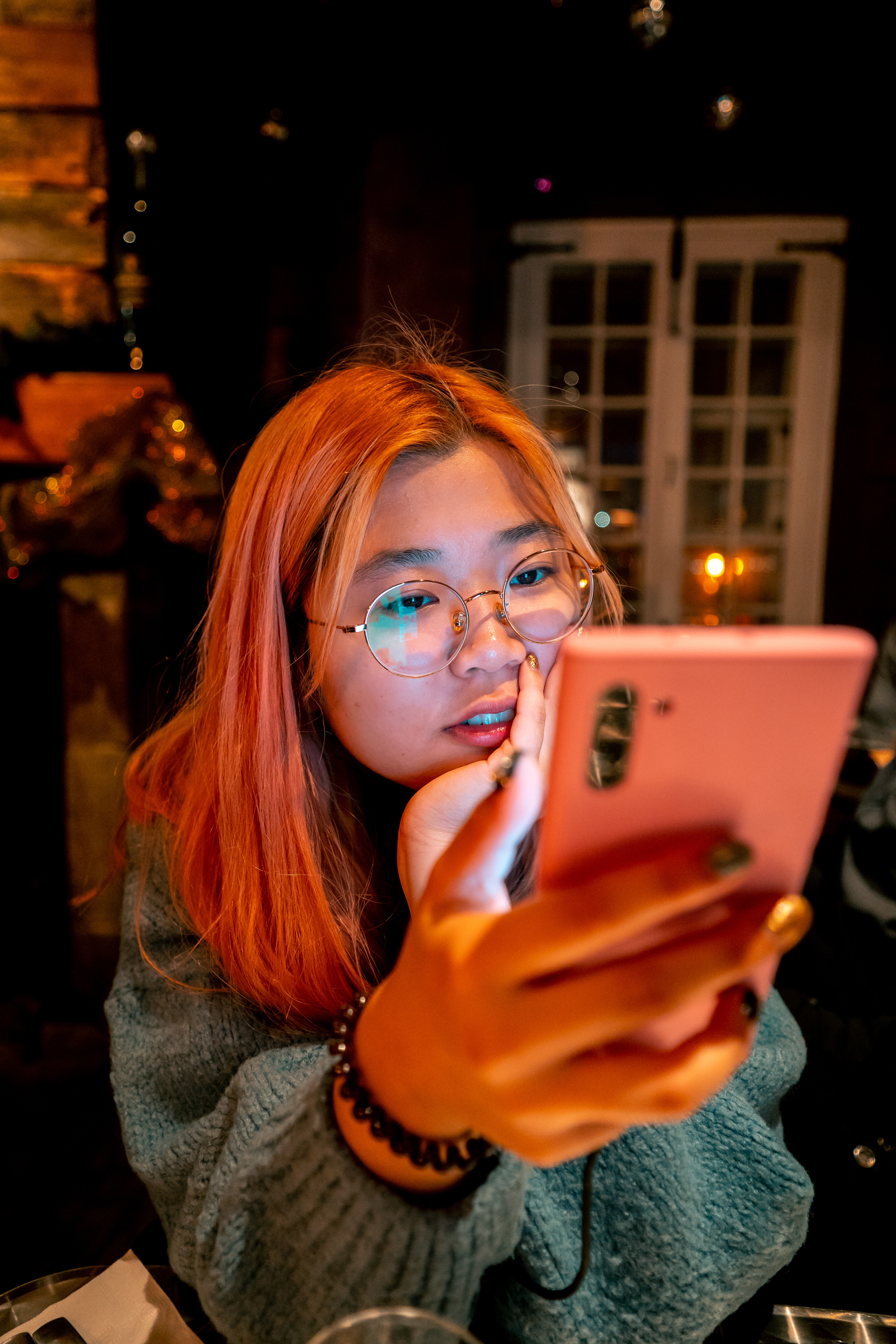 young woman with smartphone