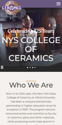 Alfred's 125th anniversary microsite homepage