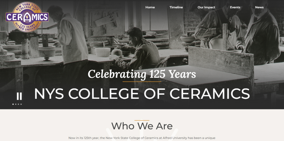 Alfred's 125th anniversary microsite homepage