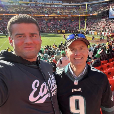 David at a football game.