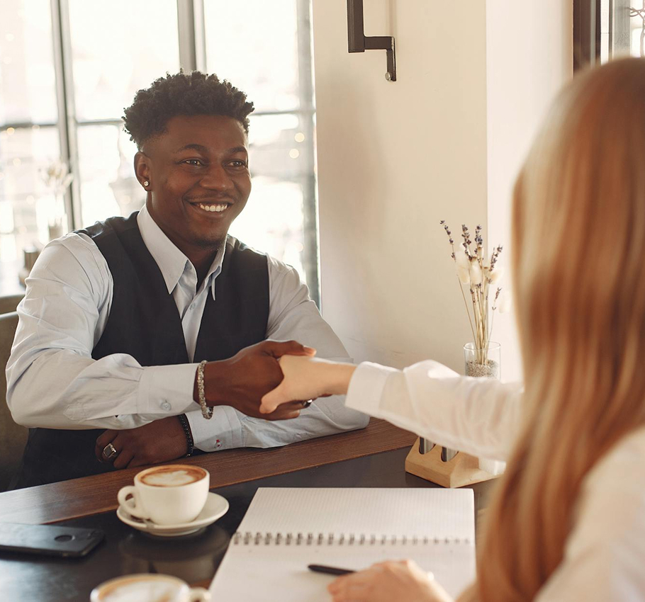 two people participating in a job interview