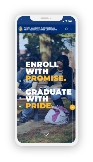 NCA&T Website on Phone