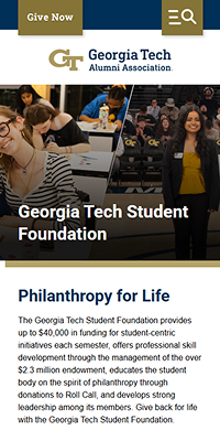 GT Alumni Mobile Page