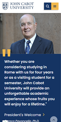 John Cabot Mobile Homepage