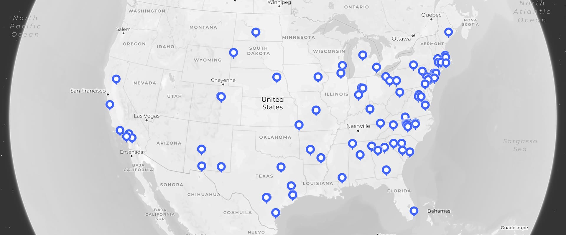Hosting Clients Map